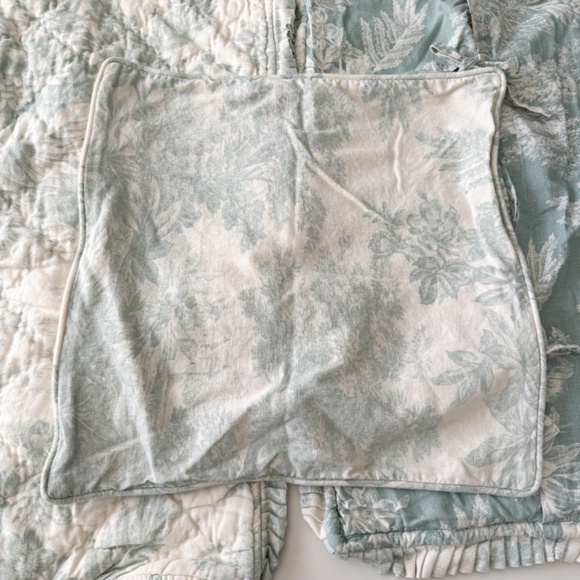 Vintage Pottery Barn Matine Blue Toile Pillow Cover Linen - Picture 6 of 8